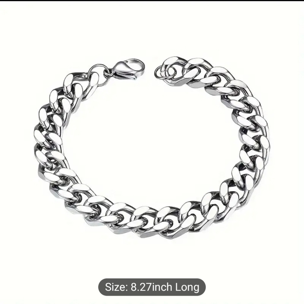 Chunky Silver Chain Bracelet - Picture 3 of 3